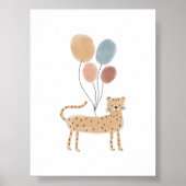 Boho gekleurde Chita met ballonnen poster (Voorkant)