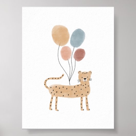 Boho gekleurde Chita met ballonnen poster (Voorkant)