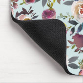  Boho Gekleurde Rozen Dusty Blue Blush Pink Muismat (Hoek)