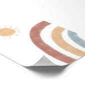 Boho gekleurde zon en regenboog kinderkamer print (Hoek)