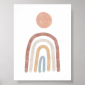 Boho gekleurde zon en regenboog poster (Voorkant)