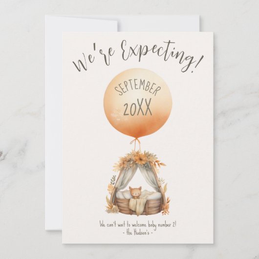 Boho gele ballon zwangerschap aankondiging (Voorkant)