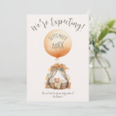 Boho gele ballon zwangerschap aankondiging (Staand voorkant)