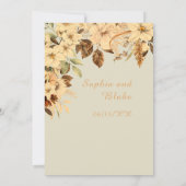 Boho Gele Bloemige Herfst Bamboe Bruiloft Kaart (Achterkant)