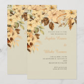 Boho Gele Bloemige Herfst Bamboe Bruiloft Kaart (Voorkant / Achterkant)
