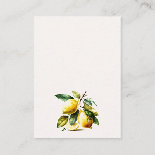 Boho gele citroen tuin bruiloft goed wensen informatiekaartje (Achterkant)