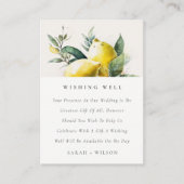 Boho gele citroen tuin bruiloft goed wensen informatiekaartje (Voorkant)