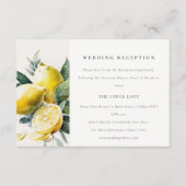 Boho Gele Citroen Tuin Bruiloft Receptie Informatiekaartje (Voorkant)