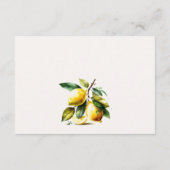 Boho Gele Citroen Tuin Bruiloft Receptie Informatiekaartje (Achterkant)