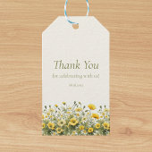 Boho Gele Wildbloemen, Olive Custom Dank u Cadeaulabel