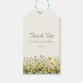 Boho Gele Wildbloemen, Olive Custom Dank u Cadeaulabel (Voorkant)