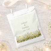 Boho gele wilde bloemen, olijf dank je bruiloft bedankzakje (Geknipt)
