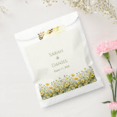 Boho gele wilde bloemen, olijf dank je bruiloft bedankzakje (Gezegeld)