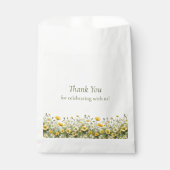 Boho gele wilde bloemen, olijf dank je bruiloft bedankzakje (Voorkant)