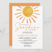 Boho Gele Zonneschijn Aquarel Baby Shower Kaart (Voorkant / Achterkant)