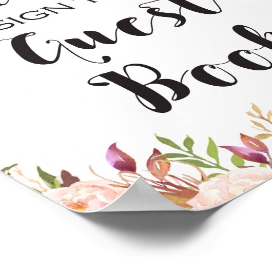 Boho Gelieve het gastenboek te tekenen Bord Poster (Hoek)