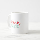Boho Geloof in Magie Kerst moderne lettertype Koffiemok (Voorkant links)