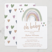 Boho gemuteerde regenboog kraft papier Baby shower Kaart (Voorkant / Achterkant)