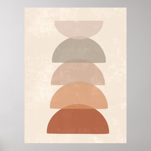 Boho gemuteerde terracotta neutrale Abstracte komm Poster (Voorkant)
