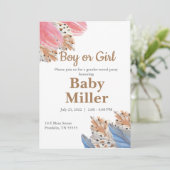 Boho Gender Live Party Boy of Girl Invitation Kaart (Staand voorkant)