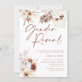 Boho Gender Live Uitnodiging met Pampas (Voorkant)