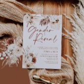 Boho Gender Live Uitnodiging met Pampas
