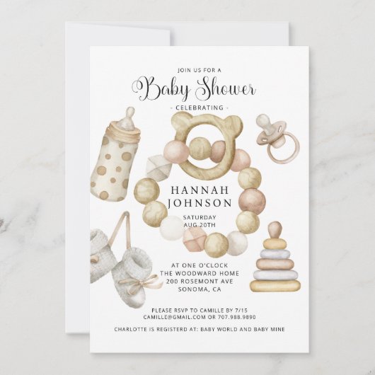 Boho Gender Neutral Baby shower Kaart (Voorkant)