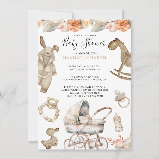 Boho Gender Neutral Baby shower Kaart (Voorkant)