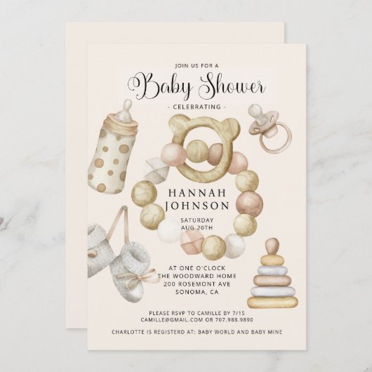 Boho Gender Neutral Baby shower Kaart (Voorkant / Achterkant)