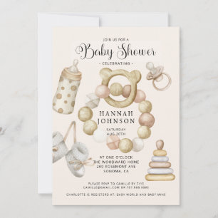 Boho Gender Neutral Baby shower Kaart