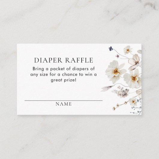 Boho Gender Neutral Diaper Raffle Ticket Informatiekaartje (Voorkant)