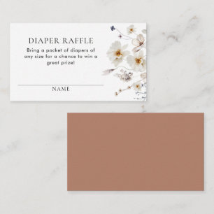 Boho Gender Neutral Diaper Raffle Ticket Informatiekaartje
