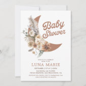 Boho Gender Neutral Moon Baby shower Uitnodiging (Voorkant)