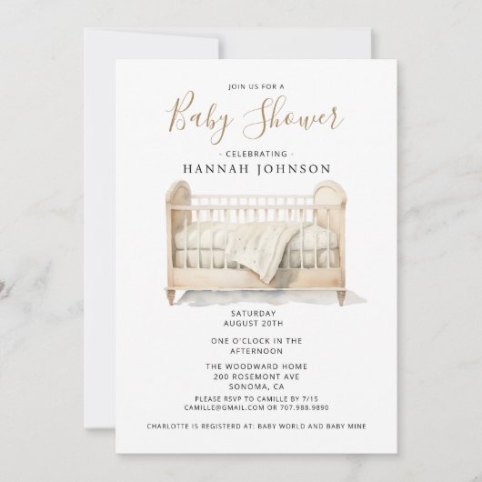 Boho Gender Neutral Nursery Wieg Baby shower Kaart (Voorkant)