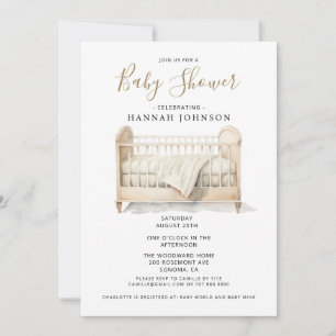 Boho Gender Neutral Nursery Wieg Baby shower Kaart