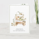 Boho Gender Neutral Pregnancy Announcard Aankondiging (Voorkant)
