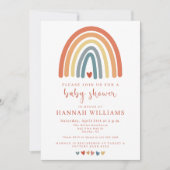 Boho Gender Neutral Rainbow Baby shower Invitation Kaart (Voorkant)