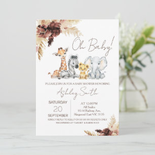 Boho Gender Neutral Safari Baby shower Uitnodiging