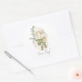 Boho Gender Onthullen Team Boy Baby shower Ronde Sticker (Envelop)