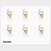 Boho Gender Onthullen Team Boy Baby shower Ronde Sticker (Vel)