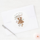 Boho Gender Onthullen Team Meisje Baby shower Ronde Sticker (Envelop)