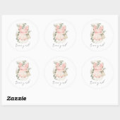 Boho Gender Onthullen Team Meisje Baby shower Ronde Sticker (Vel)