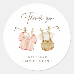 Boho gender onthult Baby showers kleding Ronde Sticker