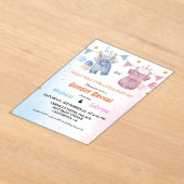 Boho Gender Reveal  Baby waslijn Acryl Uitnodigingen (Laagn)