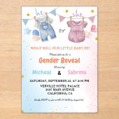 Boho Gender Reveal  Baby waslijn Acryl Uitnodigingen (Voorkant)