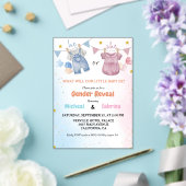 Boho Gender Reveal  Baby waslijn Acryl Uitnodigingen (Insitu (Huwelijk))