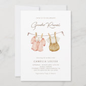 Boho Gender Reveal  Babykleding Uitnodiging (Voorkant)