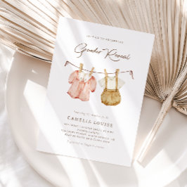 Boho Gender Reveal Babykleding Uitnodiging