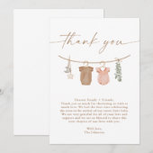 Boho Gender Reveal Dankkaart | Neutraal onthullen Kaart (Voorkant / Achterkant)