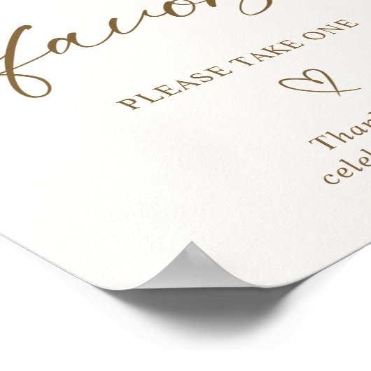 Boho Gender Reveal Favors Sign Poster (Hoek)